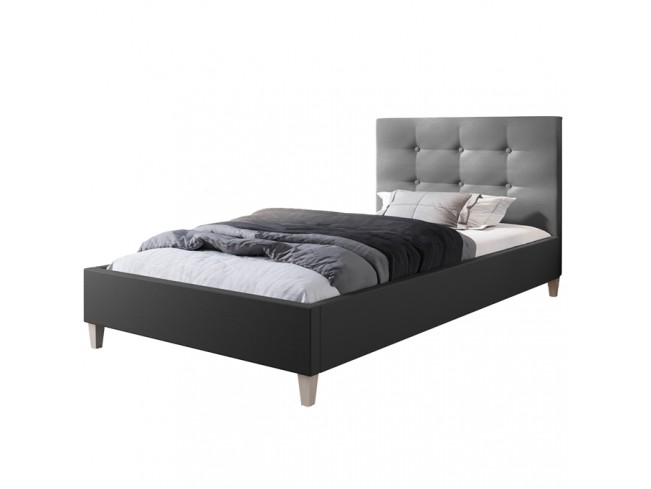 Łóżko tapicerowane Endo 80 Madryt 995 szary - widok z przodu