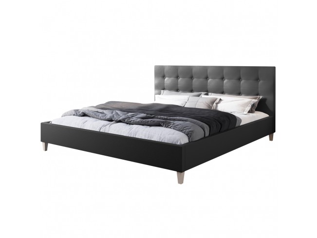 Łóżko tapicerowane Endo 180 Madryt 995 szary - widok z przodu