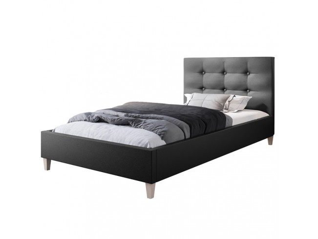 Łóżko tapicerowane Endo 80 Madryt 9100 czarny - widok z przodu