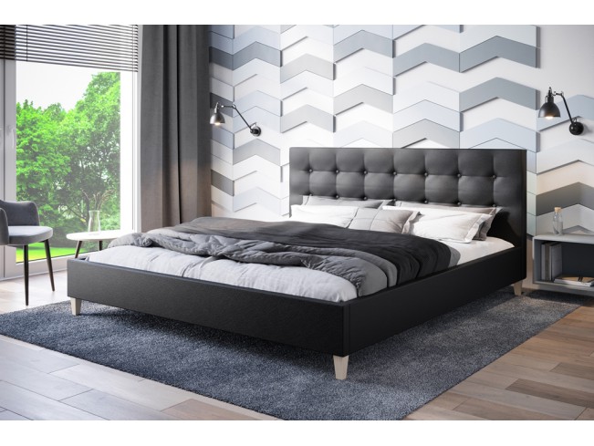 Łóżko tapicerowane Endo 140 Madryt 9100 czarny