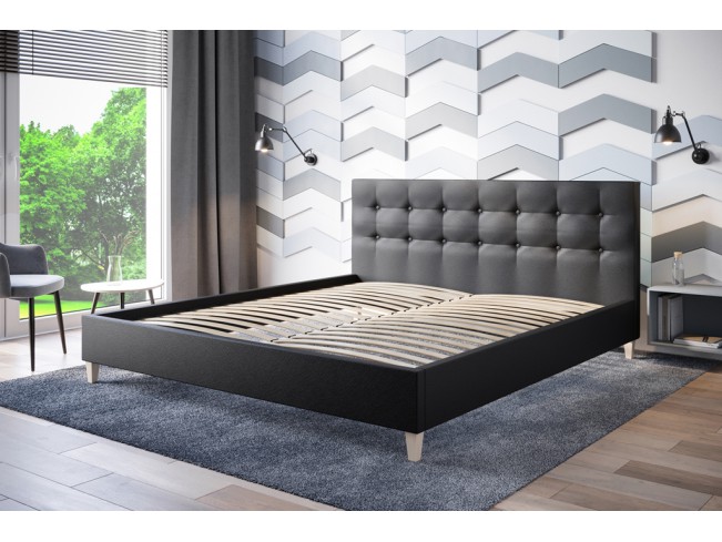 Łóżko tapicerowane Endo 180 Madryt 9100 czarny