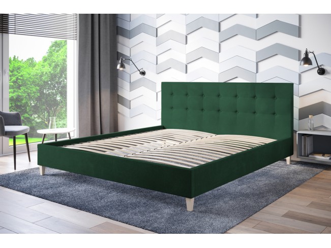 Łóżko tapicerowane Endo 160 Kronos 19 butelkowa zieleń