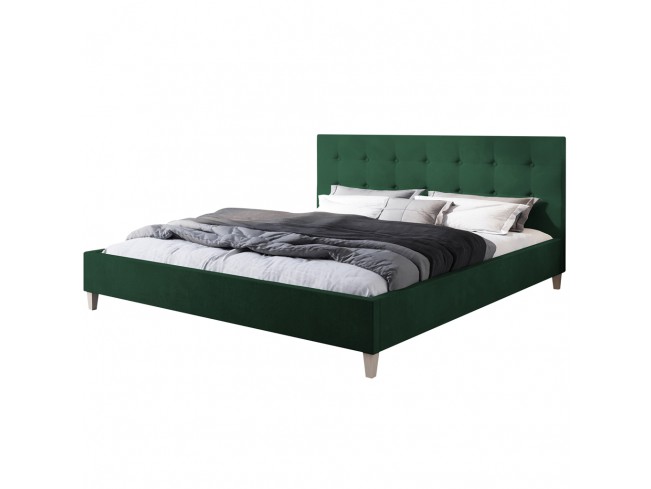 Łóżko tapicerowane Endo 160 Kronos 19 butelkowa zieleń - widok z przodu