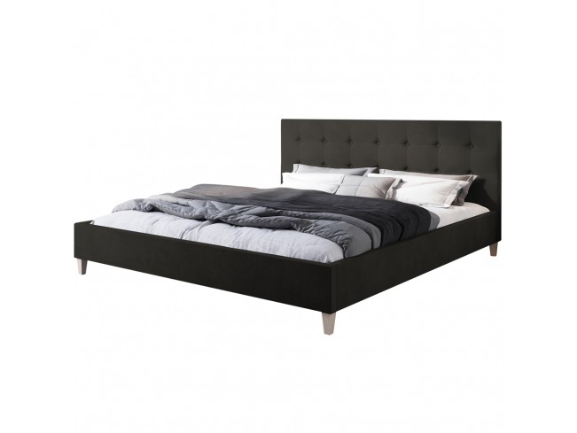 Łóżko tapicerowane Endo 180 Kronos 34 ciemny szary - widok z przodu