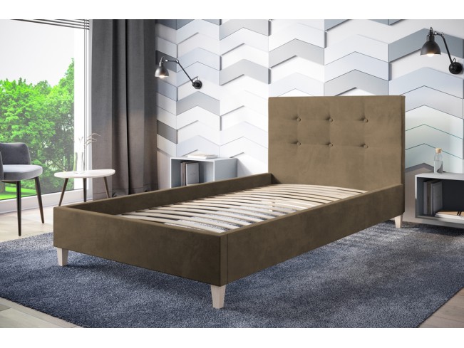 Łóżko tapicerowane Endo 120 Monolith 09 jasny brąz
