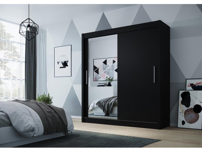 Szafa przesuwna Doti 1 czarny mat 180 cm