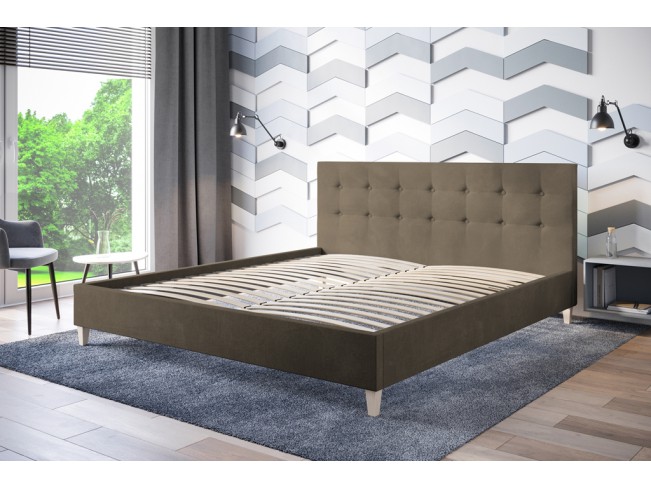 Łóżko tapicerowane Endo 160 Monolith 09 jasny brąz
