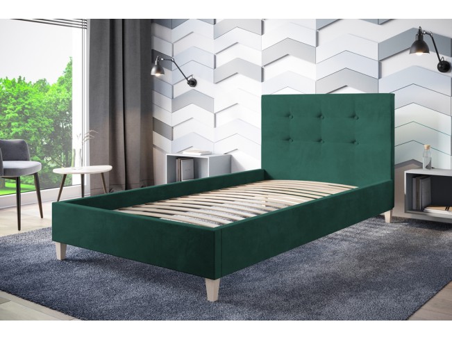 Łóżko tapicerowane Endo 120 Monolith 37 zielony