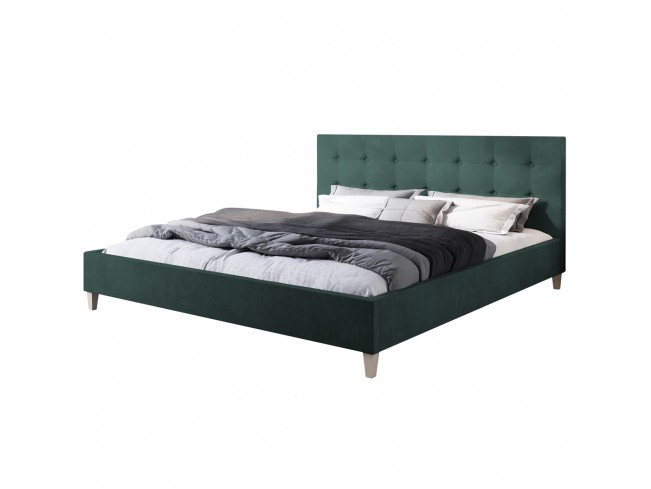 Łóżko tapicerowane Endo 140 Monolith 37 zielony - widok z przodu