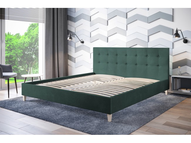 Łóżko tapicerowane Endo 160 Monolith 37 zielony