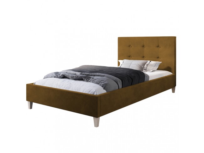 Łóżko tapicerowane Endo 90 Monolith 48 miodowy - widok z przodu