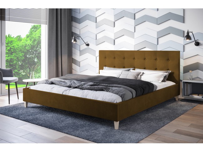 Łóżko tapicerowane Endo 160 Monolith 48 miodowy