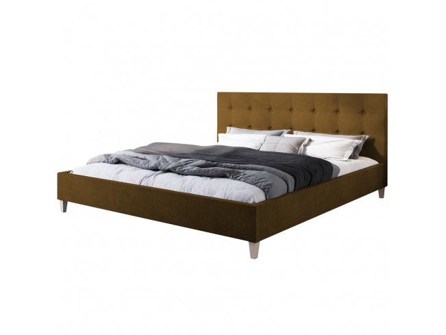 Łóżko tapicerowane Endo 160 Monolith 48 miodowy - widok z przodu