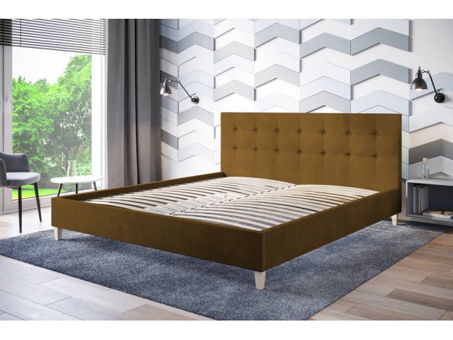 Łóżko tapicerowane Endo 180 Monolith 48 miodowy