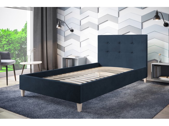 Łóżko tapicerowane Endo 90 Monolith 77 granatowy