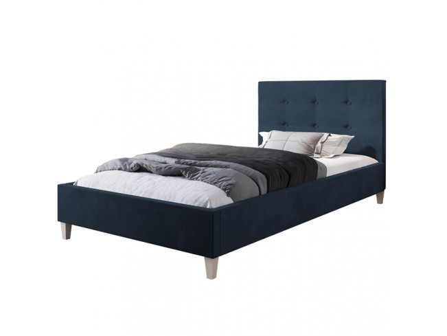 Łóżko tapicerowane Endo 90 Monolith 77 granatowy - widok z przodu
