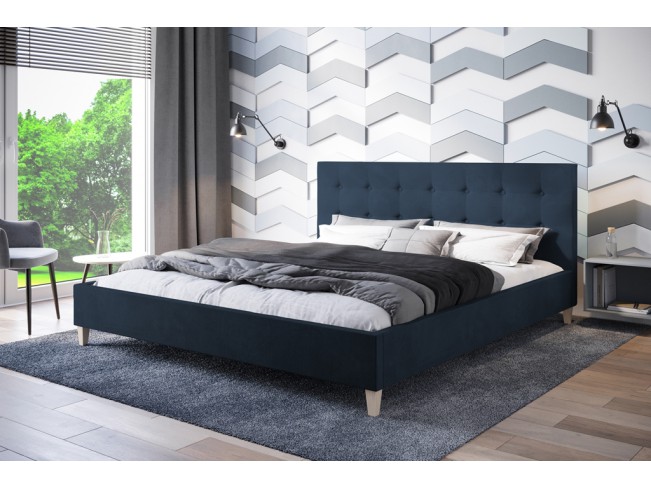 Łóżko tapicerowane Endo 180 Monolith 77 granatowy
