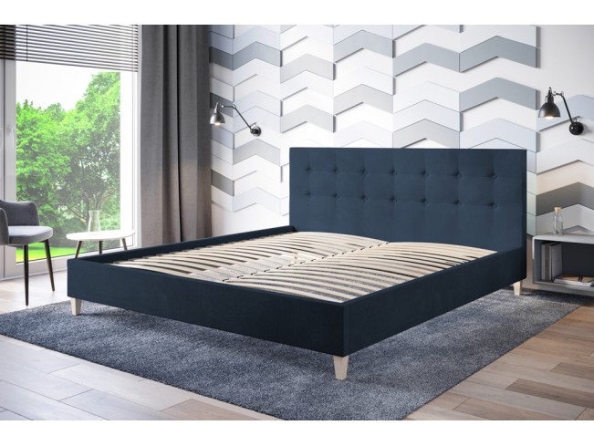 Łóżko tapicerowane Endo 180 Monolith 77 granatowy