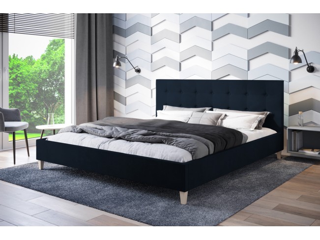 Łóżko tapicerowane Endo 140 Monolith 79 ciemny granat