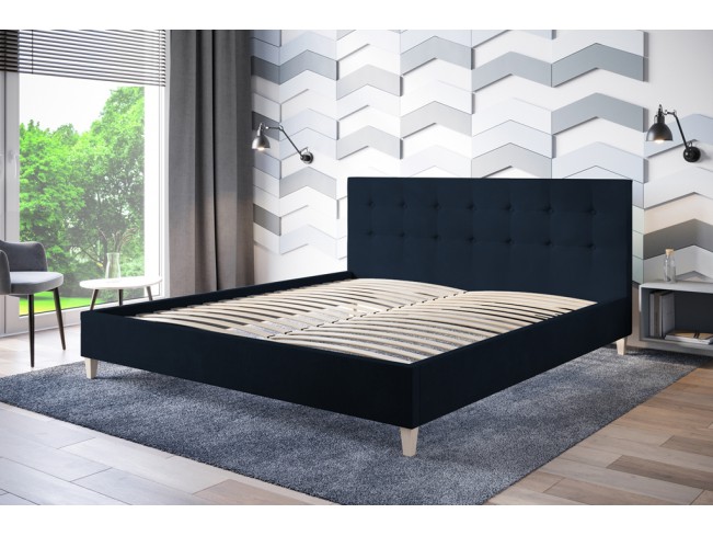 Łóżko tapicerowane Endo 160 Monolith 79 ciemny granat