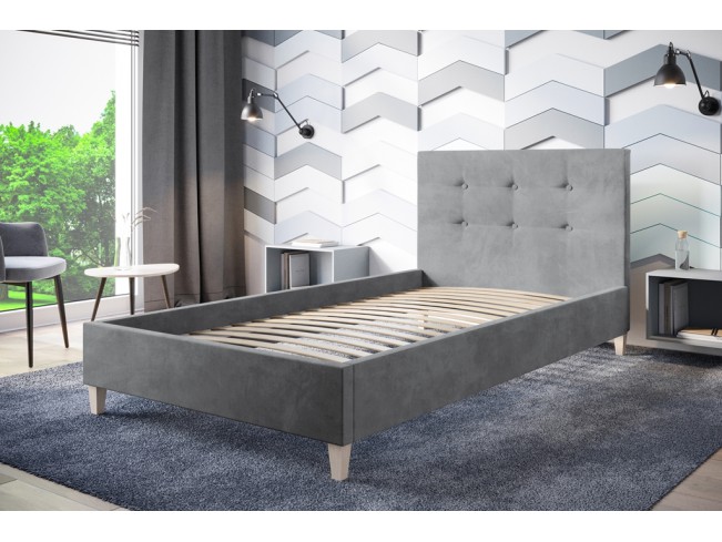 Łóżko tapicerowane Endo 90 Monolith 84 jasny szary