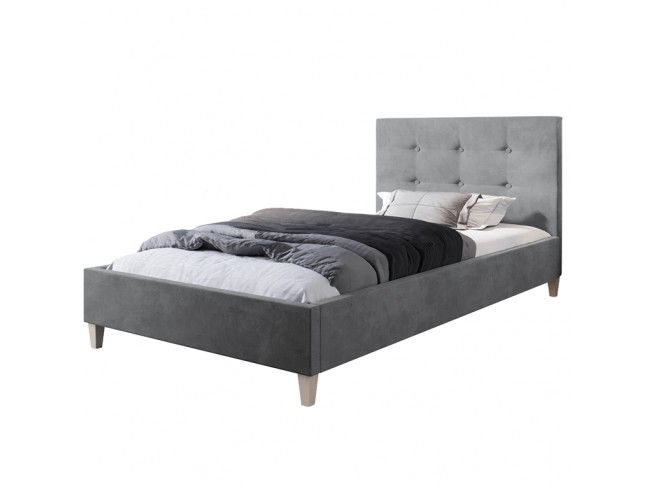 Łóżko tapicerowane Endo 90 Monolith 84 jasny szary - widok z przodu