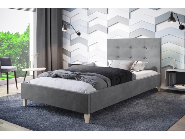 Łóżko tapicerowane Endo 120 Monolith 84 jasny szary
