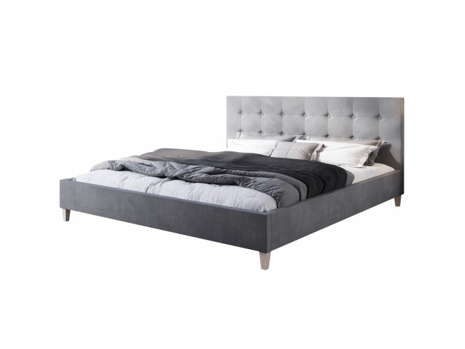 Łóżko tapicerowane Endo 180 Monolith 84 jasny szary - widok z przodu