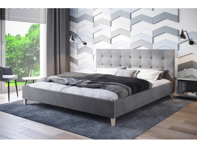 Łóżko tapicerowane Endo 180 Monolith 84 jasny szary