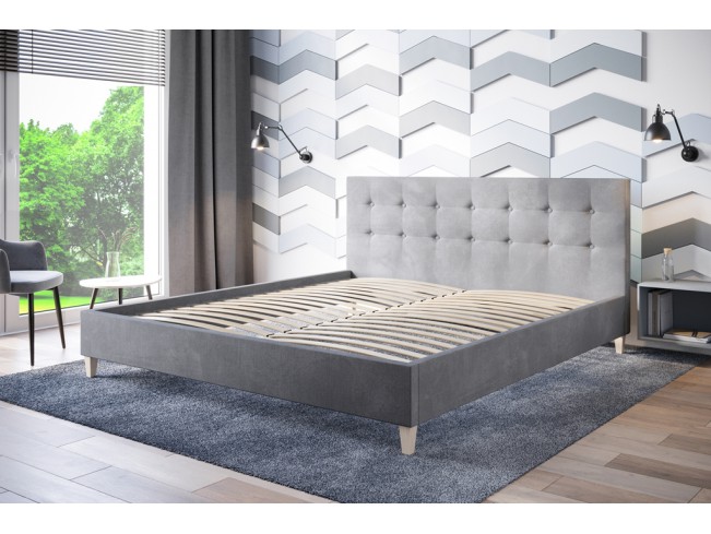 Łóżko tapicerowane Endo 180 Monolith 84 jasny szary