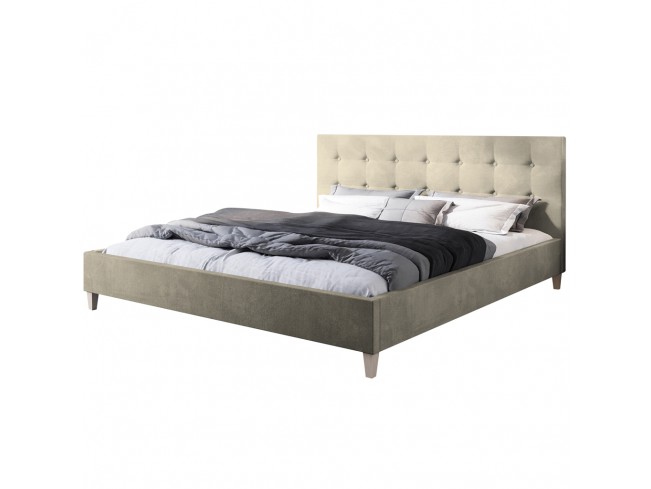 Łóżko tapicerowane Endo 180 Monolith 02 ecru - widok z przodu