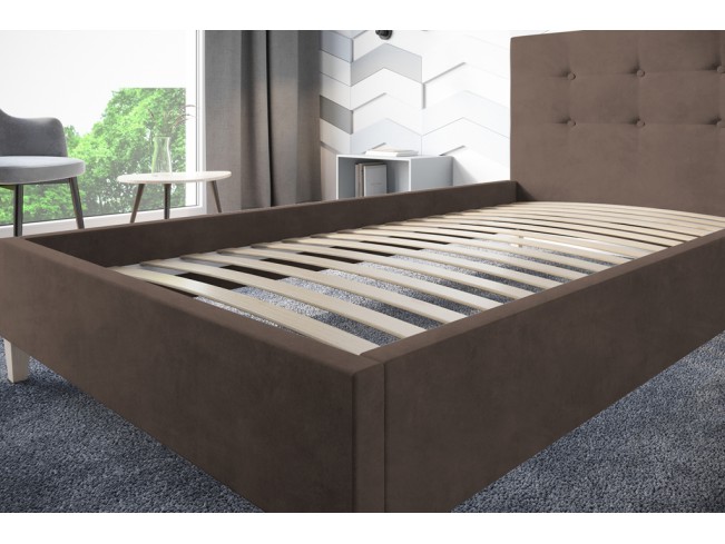 Łóżko tapicerowane Endo 90 Monolith 15 mleczna czekolada