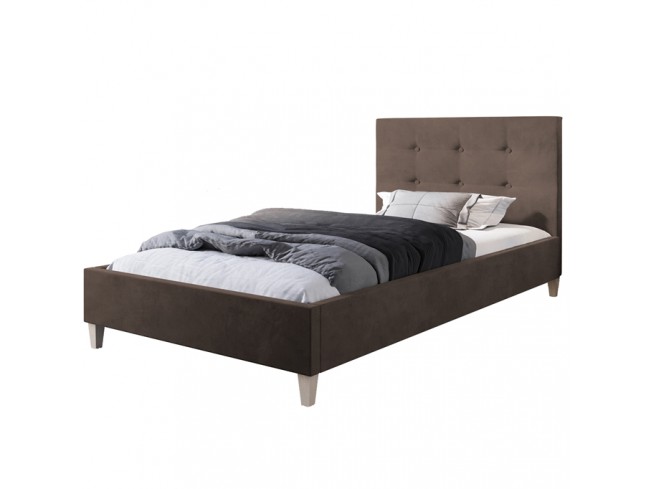 Łóżko tapicerowane Endo 90 Monolith 15 mleczna czekolada - widok z przodu