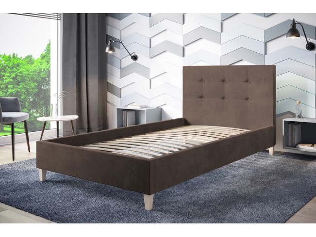 Łóżko tapicerowane Endo 120 Monolith 15 mleczna czekolada