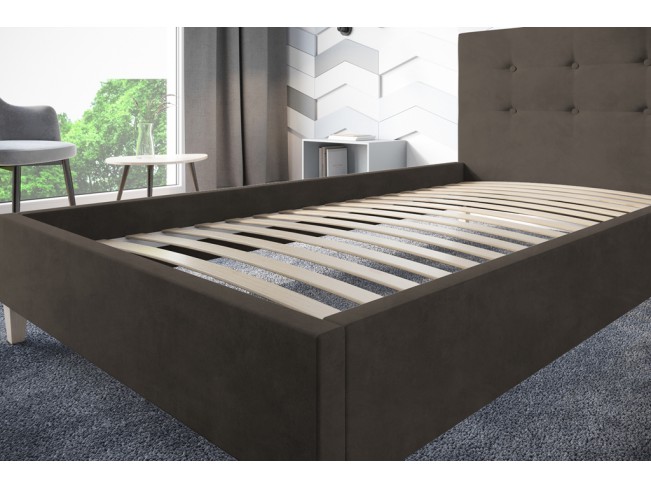 Łóżko tapicerowane Endo 120 Monolith 20 szary brąz