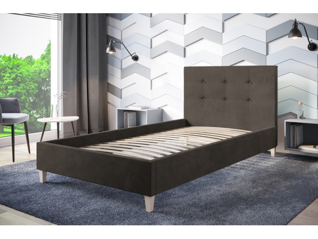 Łóżko tapicerowane Endo 120 Monolith 20 szary brąz