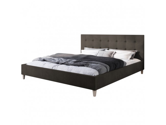 Łóżko tapicerowane Endo 160 Monolith 20 szary brąz - widok z przodu