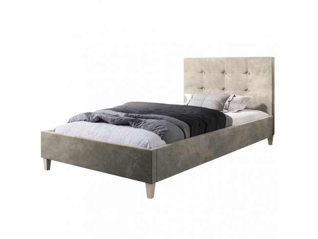 Łóżko tapicerowane Endo 90 Riviera 16 szary beż - widok z przodu