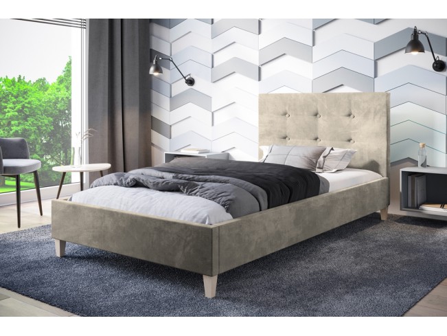 Łóżko tapicerowane Endo 120 Riviera 16 szary beż