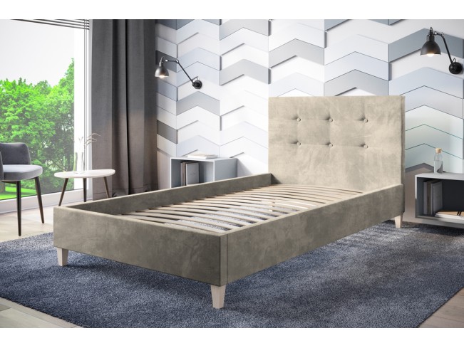 Łóżko tapicerowane Endo 120 Riviera 16 szary beż