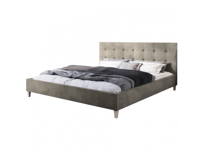 Łóżko tapicerowane Endo 140 Riviera 16 szary beż - widok z przodu
