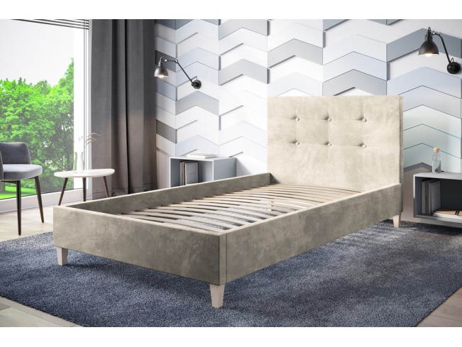 Łóżko tapicerowane Endo 120 Riviera 21 jasny beż