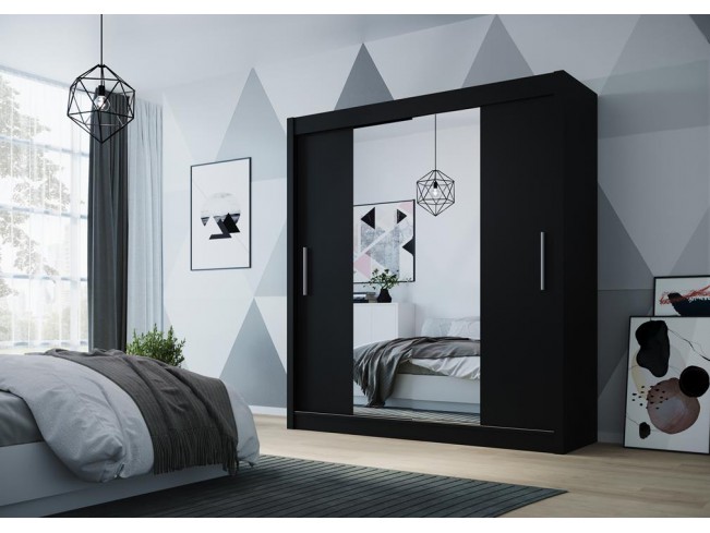 Szafa przesuwna Doti 2 czarny mat 180 cm