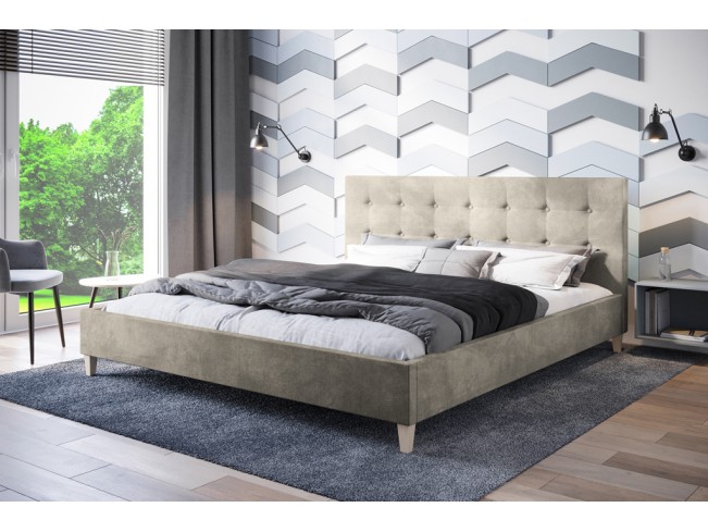 Łóżko tapicerowane Endo 180 Riviera 21 jasny beż
