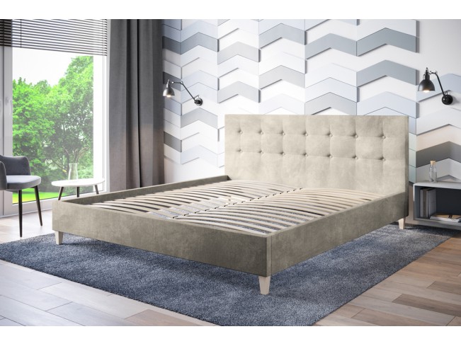 Łóżko tapicerowane Endo 180 Riviera 21 jasny beż
