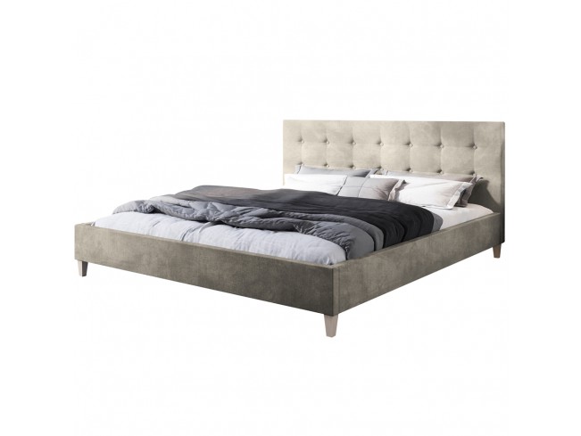 Łóżko tapicerowane Endo 180 Riviera 21 jasny beż - widok z przodu