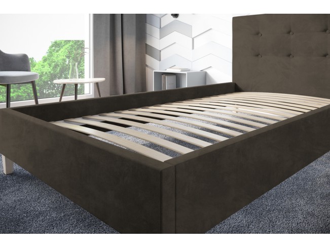 Łóżko tapicerowane Endo 120 Riviera 26 ciemny brąz