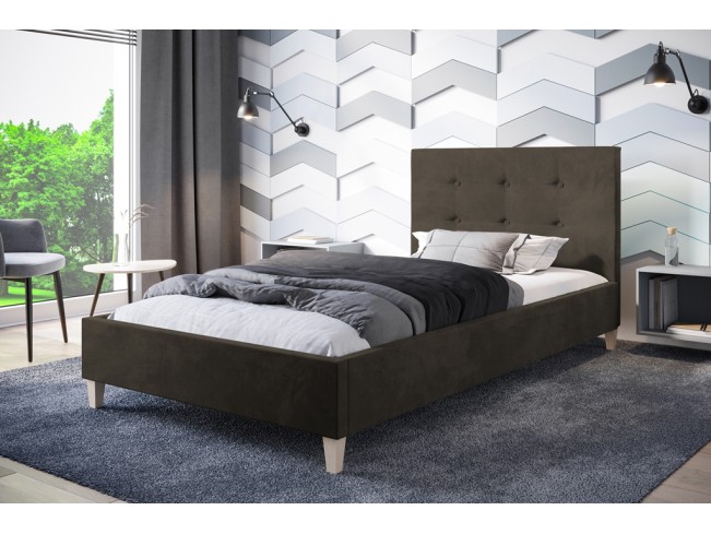 Łóżko tapicerowane Endo 120 Riviera 26 ciemny brąz