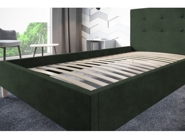 Łóżko tapicerowane Endo 90 Riviera 38 ciemny zielony