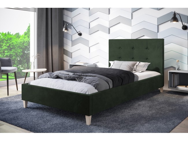 Łóżko tapicerowane Endo 120 Riviera 38 ciemny zielony